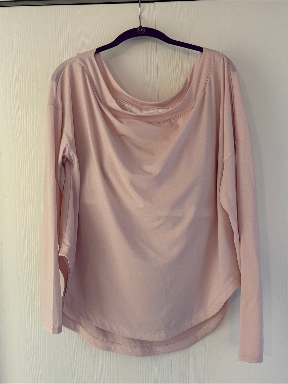 Halara Long-Sleeve One Shoulder Drape  Top w/built in Bra